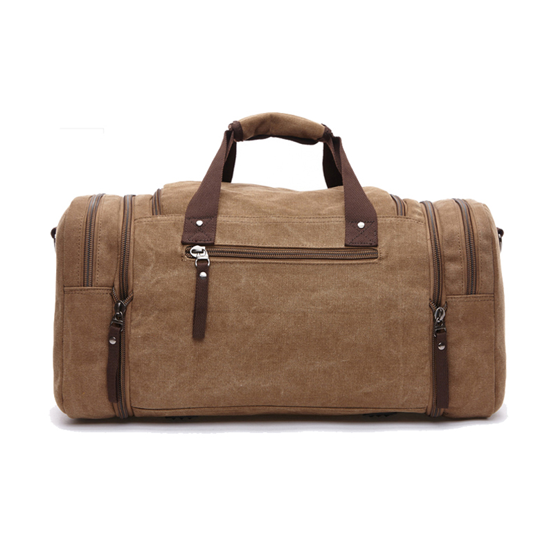 Large durable weekend travel canvas bag in winter