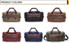 Large travel duffel canvas bag with leather handles