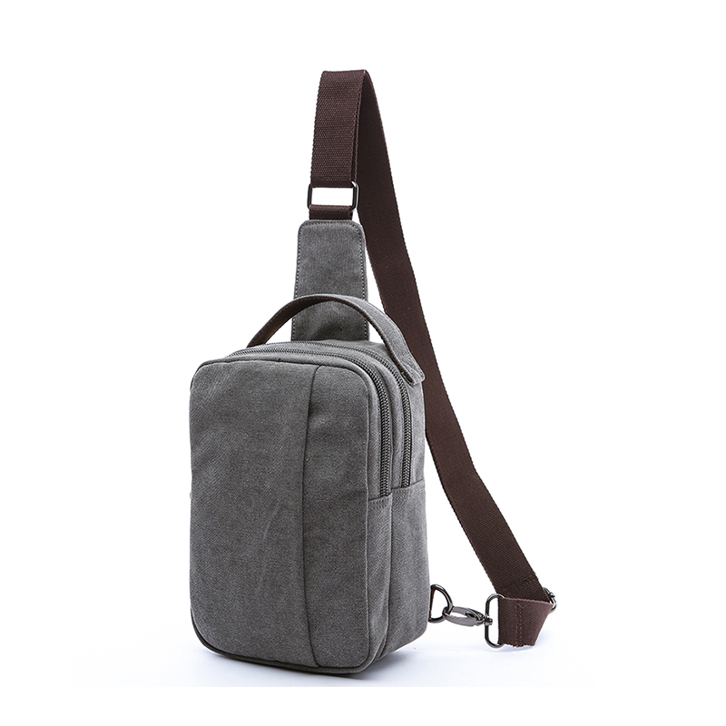 Outdoor Travel Pack Shoulder Plain Chest Canvas Bag