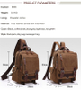 Unisex backpack sling shoulder chest canvas bag for boy