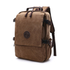 male Coffee Canvas Backpack with zip