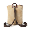 Genuine Leather Outdoor Travel School Backpack Canvas Bag 