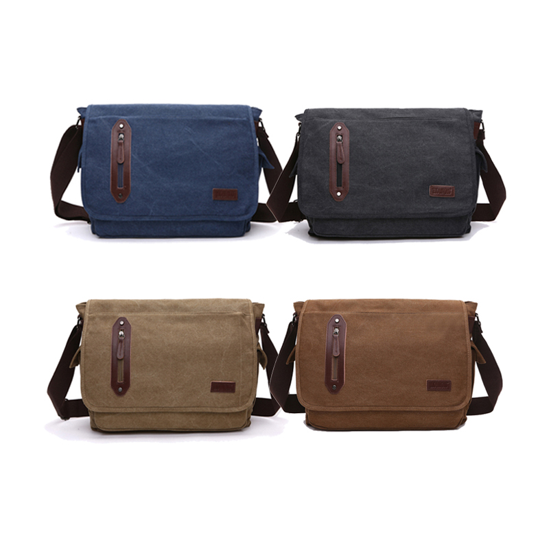 canvas satchel messenger shoulder crossbody school sling bag