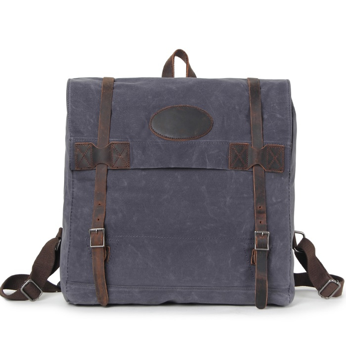 waterproof vintage waxed canvas book bag school backpack 