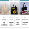 Custom Advertising Canvas Reusable Cotton Tote Shopping Bag