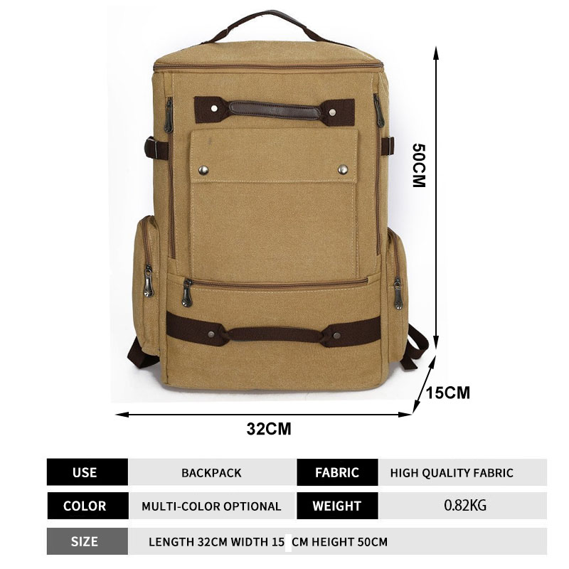 Large mochila unisex mountain canvas backpack bag 