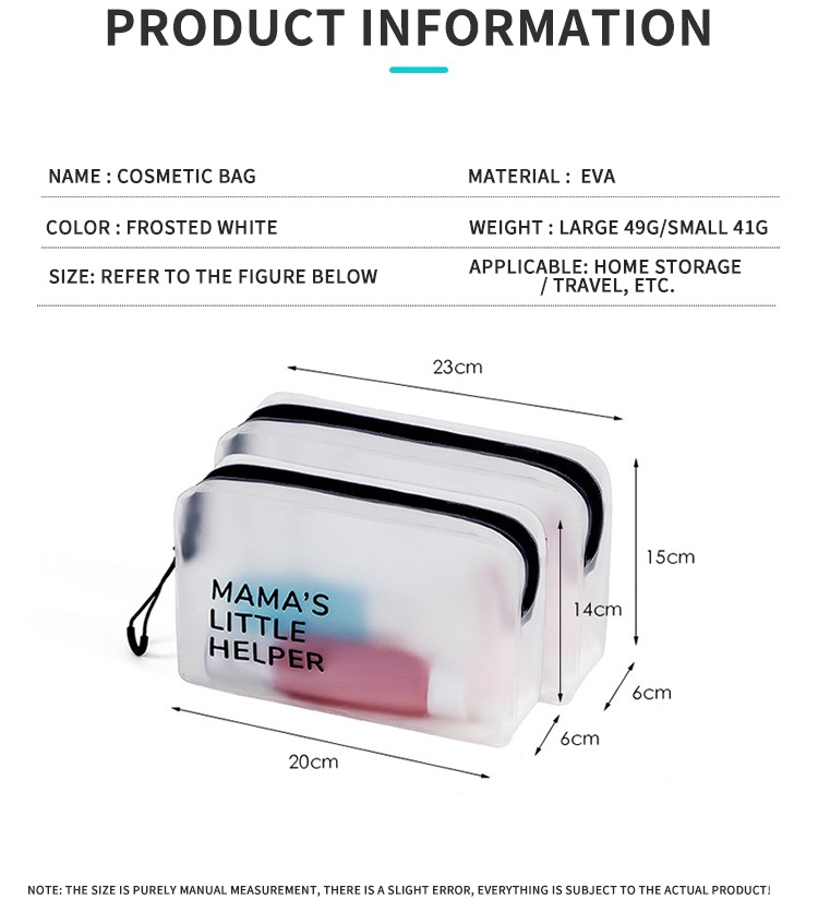 Silkprinting Custom Female Travel Transparent Cosmetic Makeup Bag