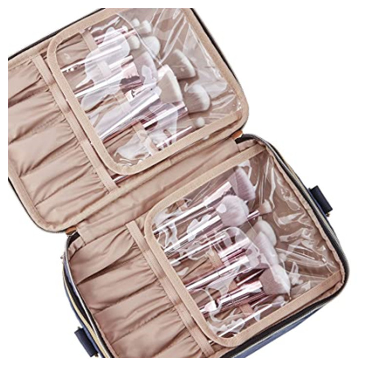 Large compartment classification storage portable cosmetic toiletry bag