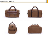Large travel duffel canvas bag with leather handles