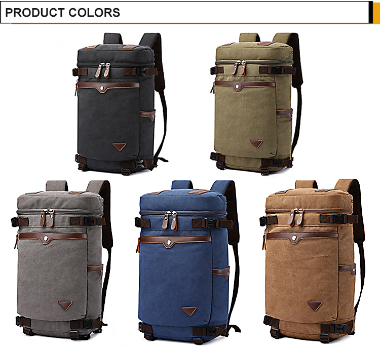 male grey Canvas Backpack for college