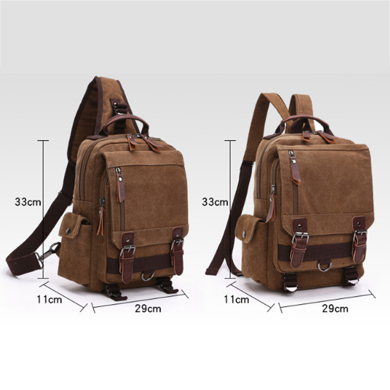 boy Coffee Canvas Backpack for school