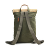 Recycled vintage leather backpack canvas bag with genuine