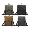 Waterproof vintage leather school backpacks waxed canvas bag 