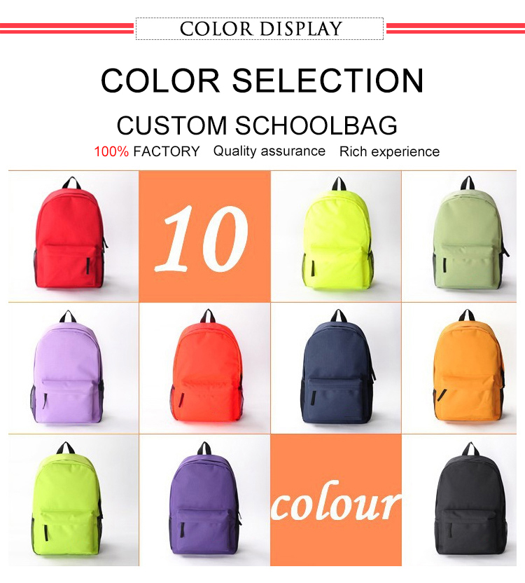 Outdoor travel 600D nylon school backpack custom bag