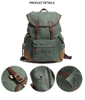 teenager school backpack canvas leather vintage bagpack for men