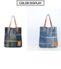 Denim canvas men shoulder handbag tote bag women