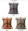 canvas leather back pack vintage backpack laptop rucksack