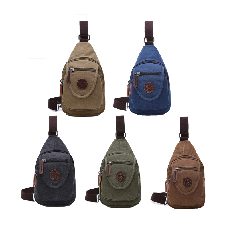 travel canvas men sling daily retro chest bag