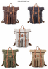 Manufacturer cotton leisure bagpack canvas leather backpack bag 