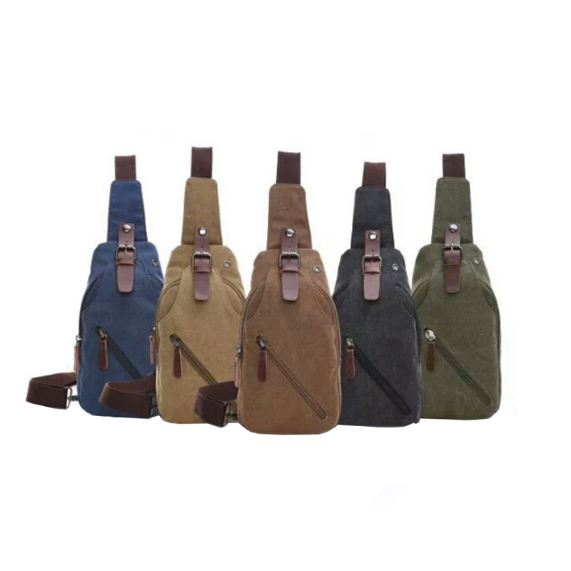 canvas chest pack single shoulder strap messenger bag