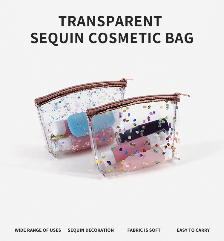 PVC zipper cosmetic bag transparent waterproof wash bag