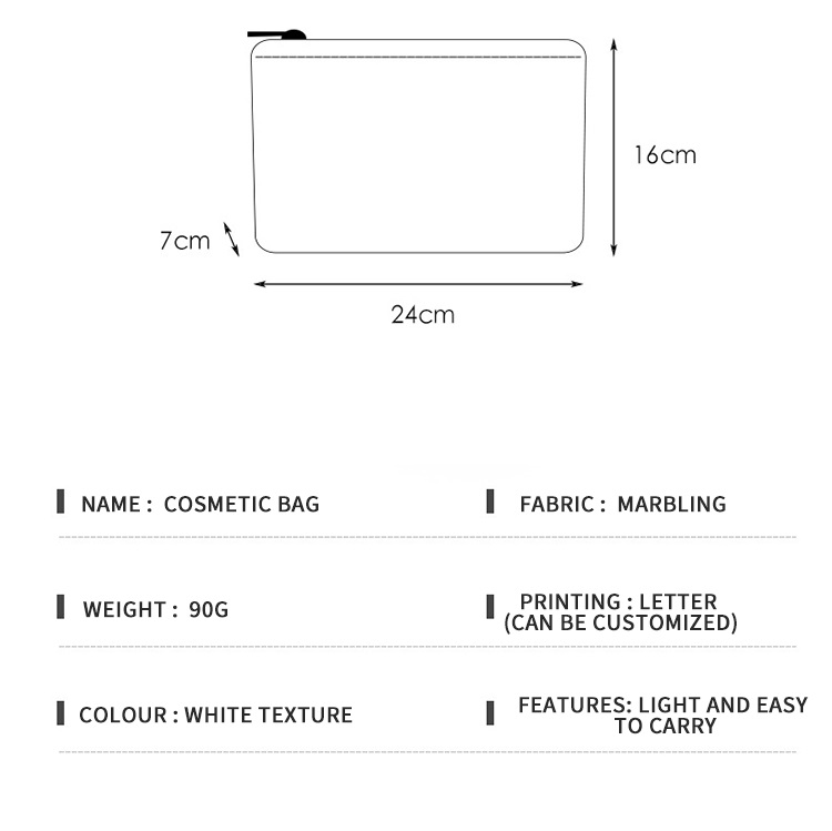 Custom Organizer Pouch PU Leather Waterproof Cosmetic Bag