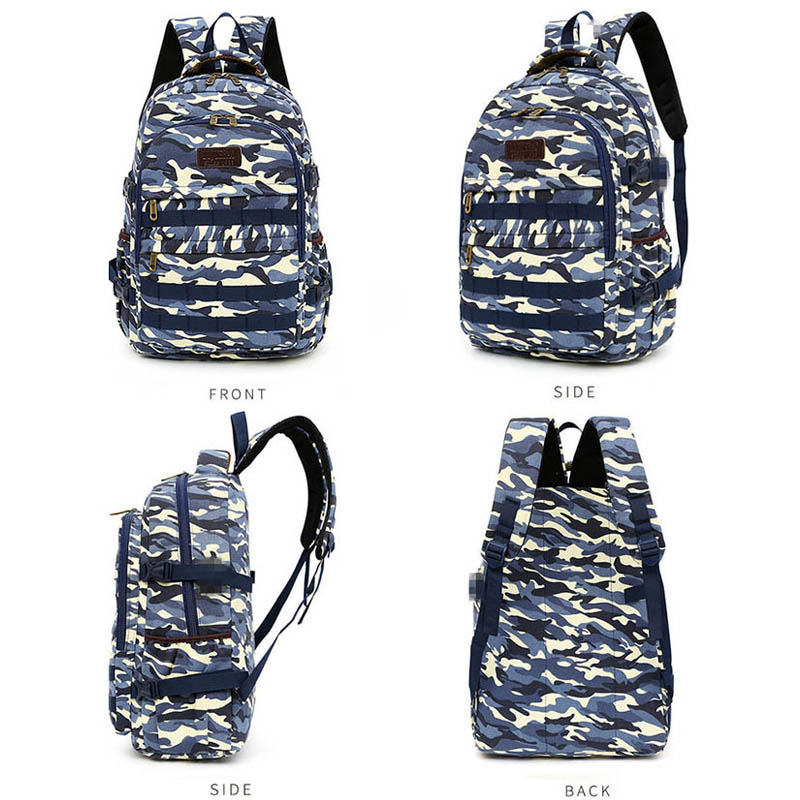 Camouflage canvas durable laptop school daily backpack bag