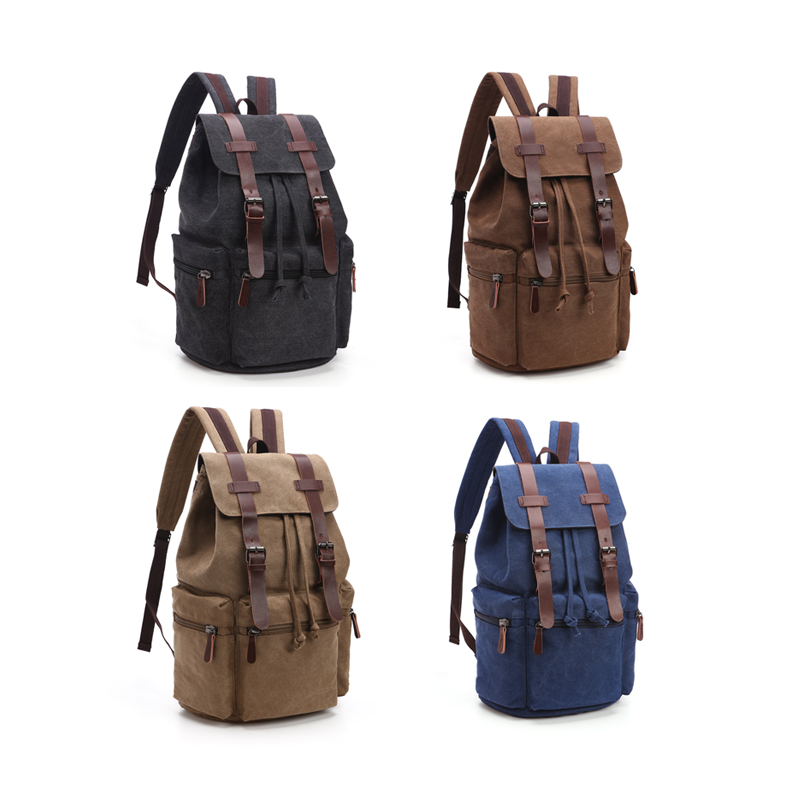 small Coffee Canvas Backpack for youth