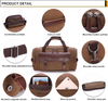 Large travel duffel canvas bag with leather handles