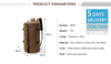 Custom Cylinder Leather Backpack Canvas Bag For Men