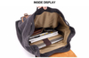 Women retro white canvas drawstring casual school backpack
