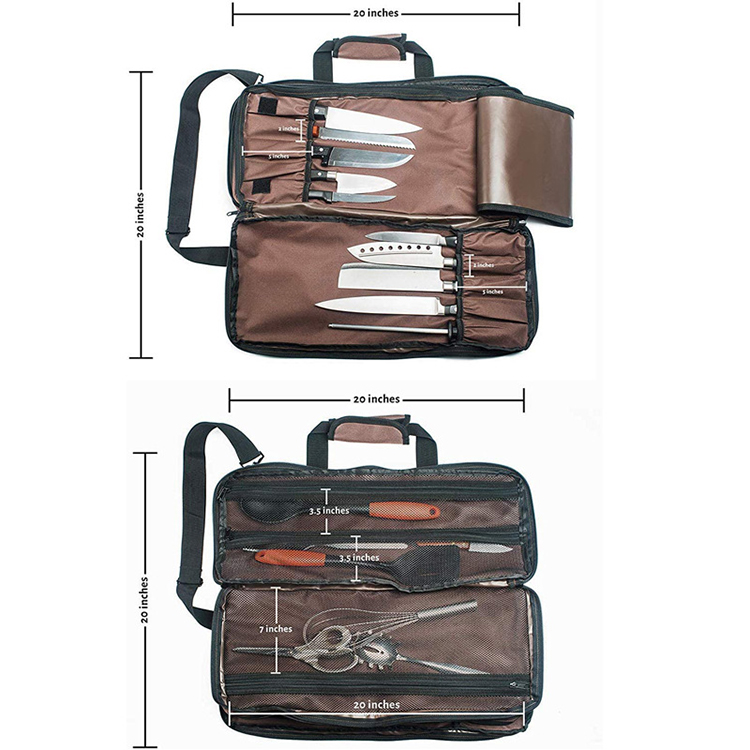 Custom professional kitchen tool kit chef knife set bag