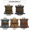 customization durable canvas leather backpack bag for teens