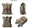 canvas leather back pack vintage backpack laptop rucksack