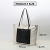 Leather fashion tote computer shoulder hand canvas bag