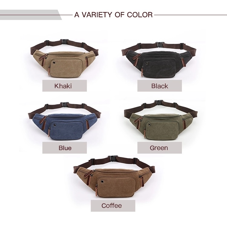 unisex fanny pack travel waist hip canvas bag 