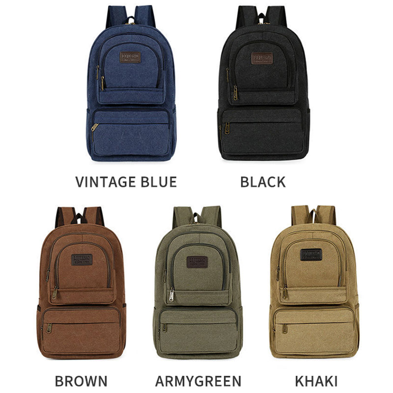 Functional College School Bags Daily Vintage Canvas Backpack