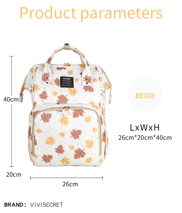 Custom Prints Waterproof Nappy Backpack Mommy Diaper Bag