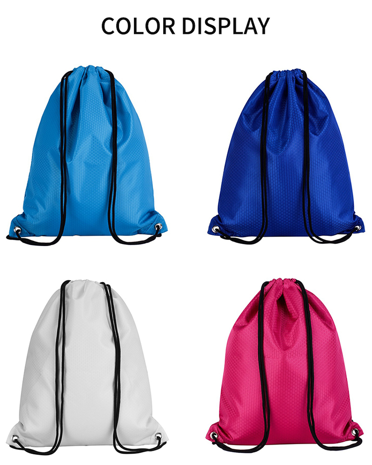 Polyester advertising sport backpack waterproof drawstring custom bag