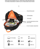 Multi-functional black nylon laptop usb backpack custom bag 