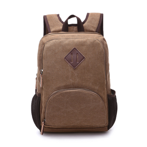 large Coffee Canvas Backpack for college