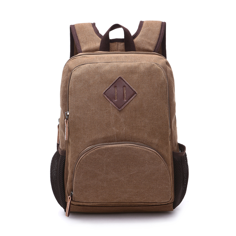 large Coffee Canvas Backpack for college