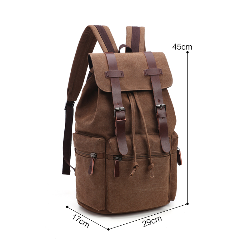 small Coffee Canvas Backpack for youth