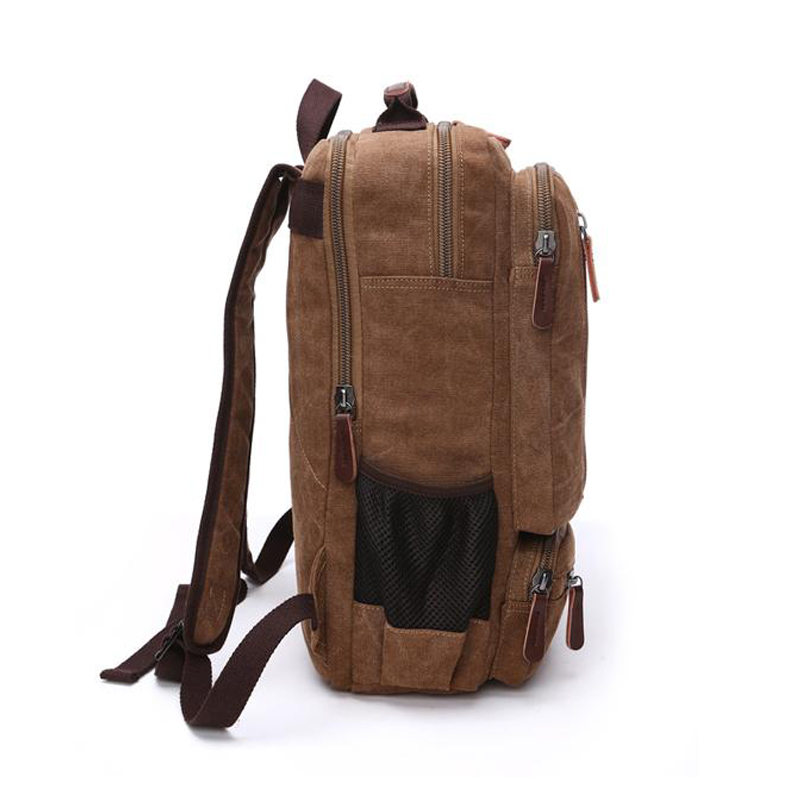 good quality Khaki Canvas Backpack For work