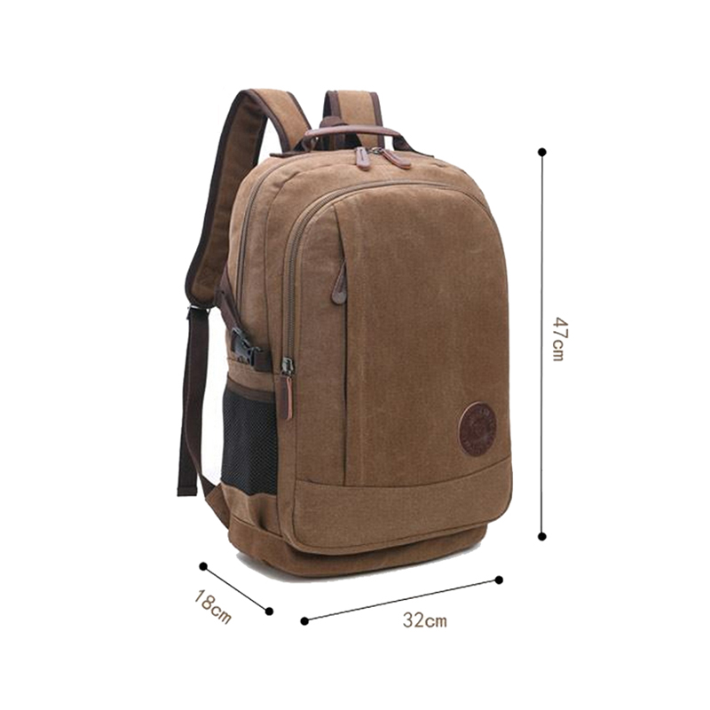 mini black Canvas Backpack for laptop