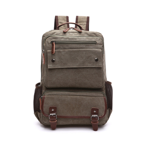 male green Canvas Backpack For work