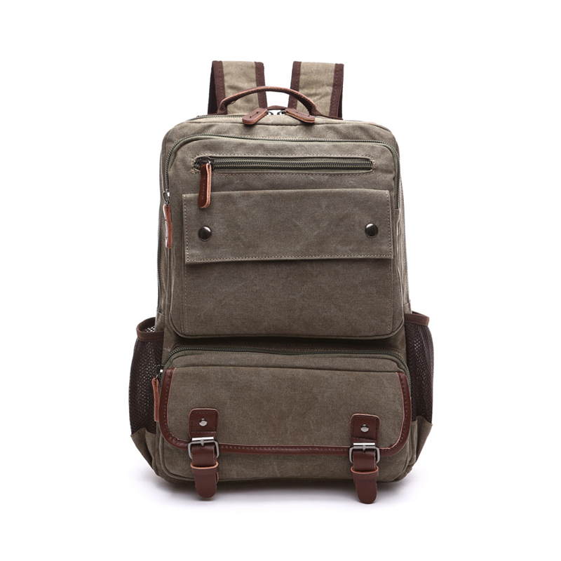 male green Canvas Backpack For work