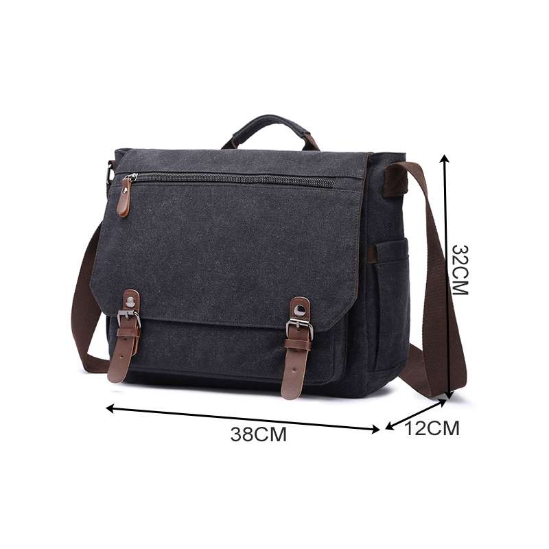 Young man grey Canvas crossbody bag for laptop