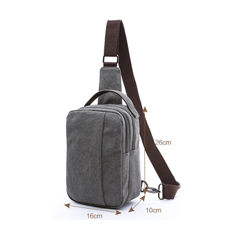 Outdoor Travel Pack Shoulder Plain Chest Canvas Bag