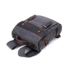 Laptop Genuine Leather Backpack Canvas Bag with Pockets